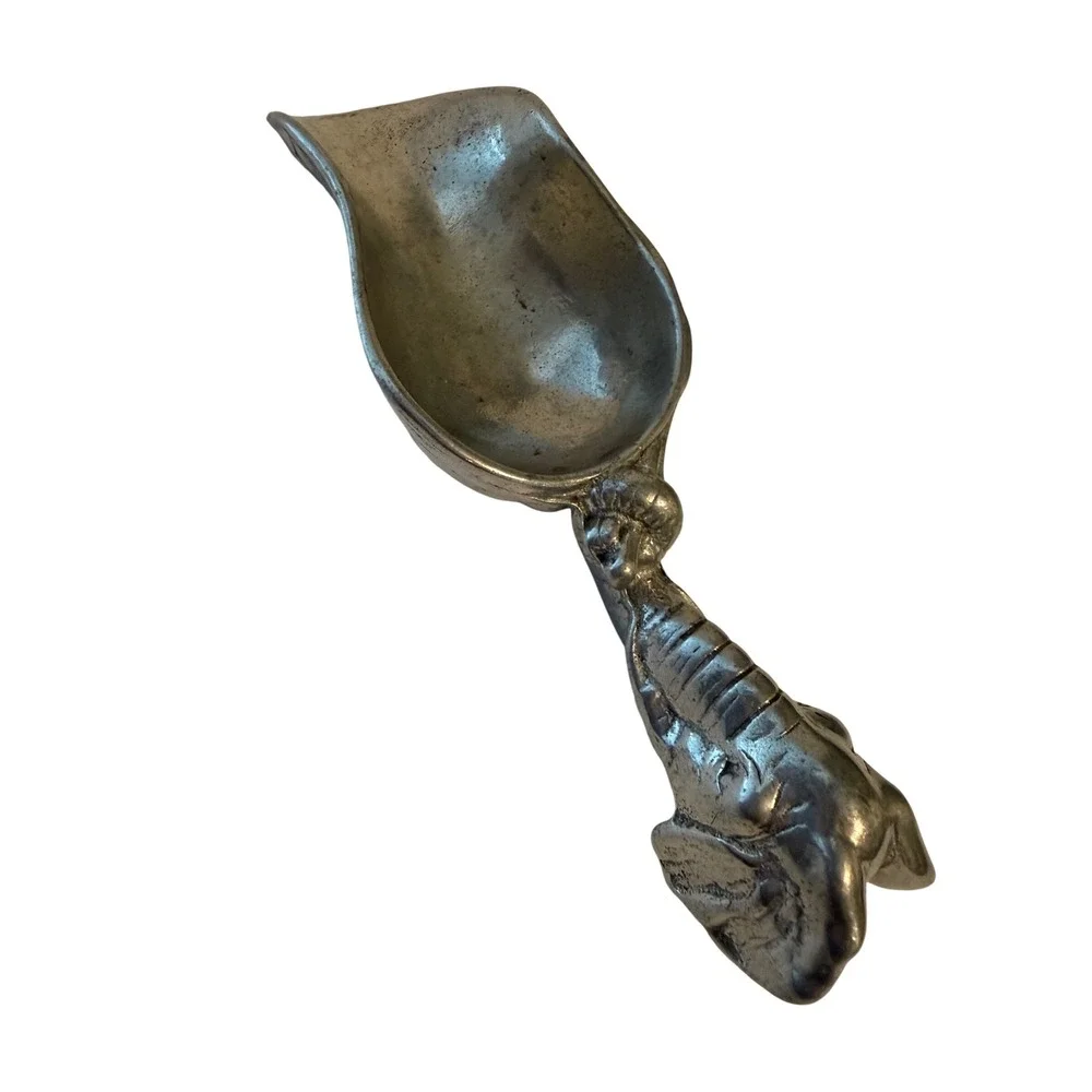 Arthur Court 1998 Elephant Handle Nut Candy Scoop Silver Aluminum Figural 7.5